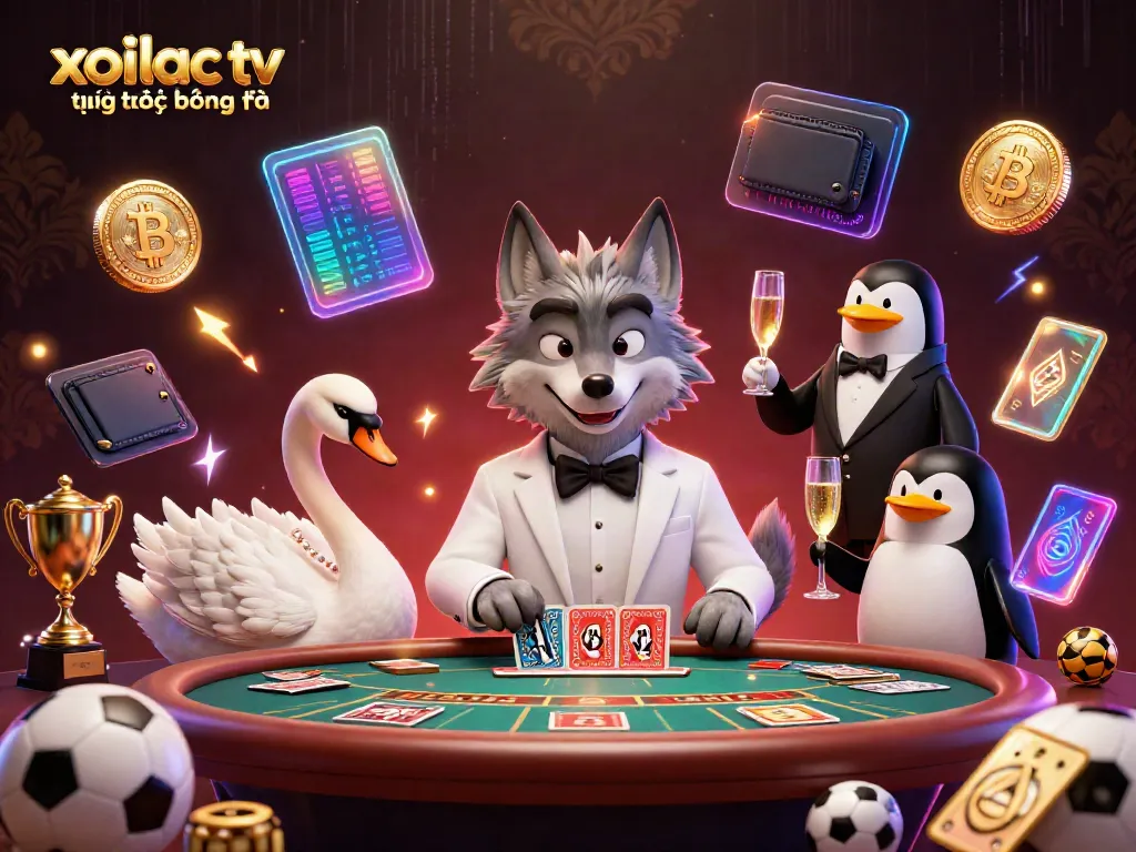 Xoilac tv trực tiếp bóng đá live sports betting scene featuring animated characters and vibrant elements.